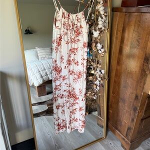 Floral linen Maxi Dress